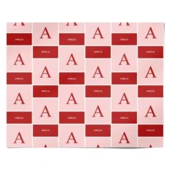 Red And Pink Personalised Name Wrapping Paper -Wrap & Case Store Red and Pink Personalised Name Personalised Wrapping Paper Alternative
