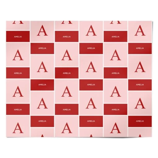 Red And Pink Personalised Name Wrapping Paper - Image 4