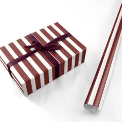 Red And White Stripe Wrapping Paper -Wrap & Case Store Red and White Stripe Personalised Wrapping Paper