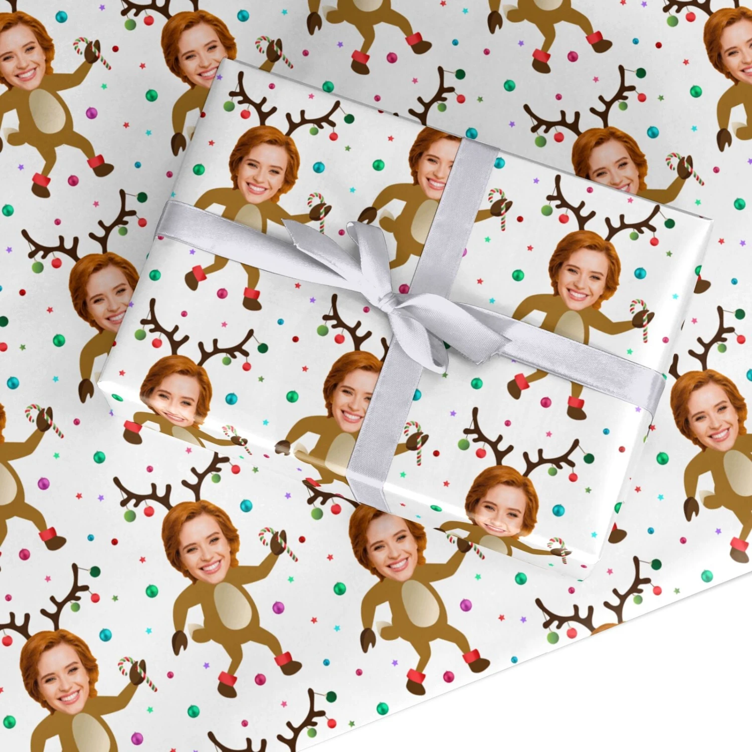 Reindeer Photo Face Wrapping Paper