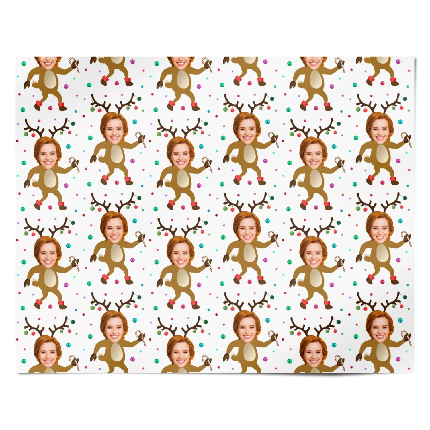 Reindeer Photo Face Wrapping Paper - Image 4