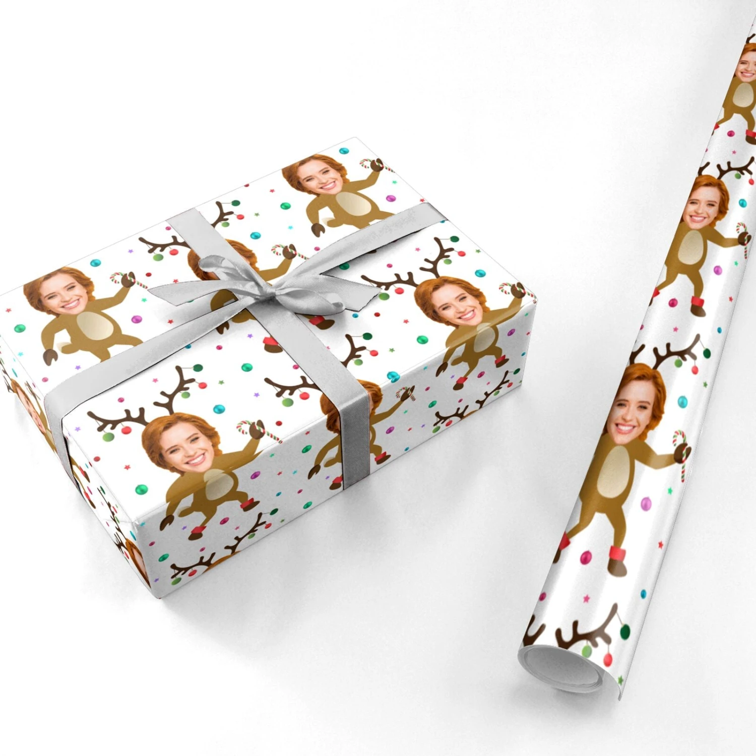 Reindeer Photo Face Wrapping Paper - Image 3