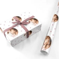 Round Photo Love Upload Wrapping Paper -Wrap & Case Store Round Photo Love Upload Personalised Wrapping Paper