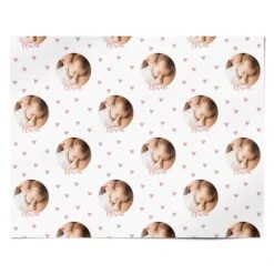 Round Photo Love Upload Wrapping Paper -Wrap & Case Store Round Photo Love Upload Personalised Wrapping Paper Alternative