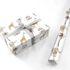 Safari Personalised Happy Birthday Wrapping Paper -Wrap & Case Store Safari Personalised Happy Birthday Personalised Wrapping Paper