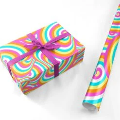Seventies Abstract Wrapping Paper -Wrap & Case Store Seventies Abstract Personalised Wrapping Paper