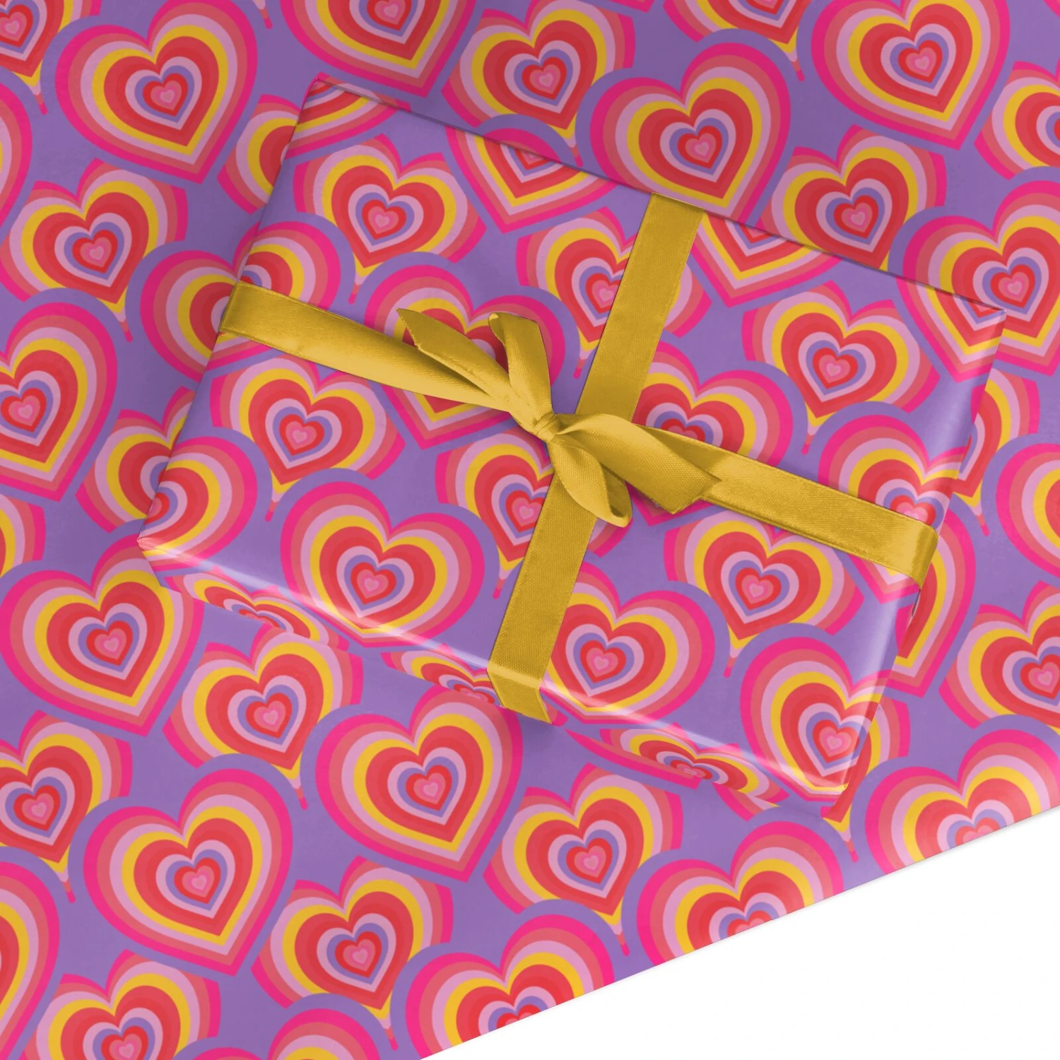 Seventies Heart Wrapping Paper