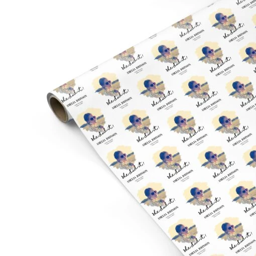 She Did It Graduation Photo With Name Wrapping Paper - Image 2
