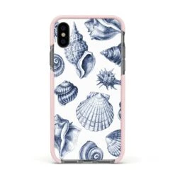 Shell IPhone Case -Wrap & Case Store Shell Apple iPhone Xs Impact Case Pink Edge on Black Phone