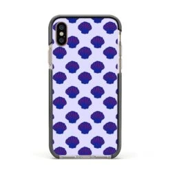 Shell Pattern IPhone Case -Wrap & Case Store Shell Pattern Apple iPhone Xs Impact Case Black Edge on Gold Phone