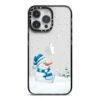 Snowman IPhone Case -Wrap & Case Store Snowman iPhone 14 Pro Max Black Impact Case on Silver phone