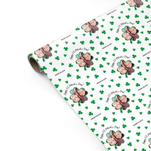 St Patricks Day Photo Upload Wrapping Paper - Image 2