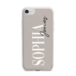 Stone Colour With Personalised Name IPhone Case -Wrap & Case Store Stone Colour with Personalised Name iPhone 7 Bumper Case on Silver iPhone