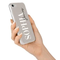 Stone Colour With Personalised Name IPhone Case -Wrap & Case Store Stone Colour with Personalised Name iPhone 7 Bumper Case on Silver iPhone Alternative Image
