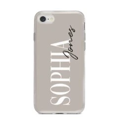 Stone Colour With Personalised Name IPhone Case -Wrap & Case Store Stone Colour with Personalised Name iPhone 8 Bumper Case on Silver iPhone