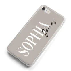 Stone Colour With Personalised Name IPhone Case -Wrap & Case Store Stone Colour with Personalised Name iPhone 8 Bumper Case on Silver iPhone Alternative Image