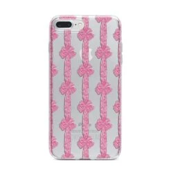 Striped Bow Pattern IPhone Case -Wrap & Case Store Striped Bow Pattern iPhone 7 Plus Bumper Case on Silver iPhone