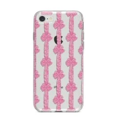 Striped Bow Pattern IPhone Case -Wrap & Case Store Striped Bow Pattern iPhone 8 Bumper Case on Silver iPhone