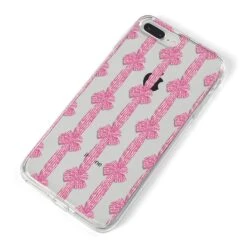 Striped Bow Pattern IPhone Case -Wrap & Case Store Striped Bow Pattern iPhone 8 Plus Bumper Case on Silver iPhone Alternative Image