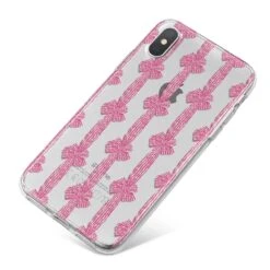 Striped Bow Pattern IPhone Case -Wrap & Case Store Striped Bow Pattern iPhone X Bumper Case on Silver iPhone
