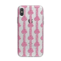 Striped Bow Pattern IPhone Case -Wrap & Case Store Striped Bow Pattern iPhone X Bumper Case on Silver iPhone Alternative Image 1