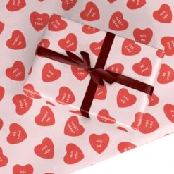 Sweetheart Message Hearts Wrapping Paper