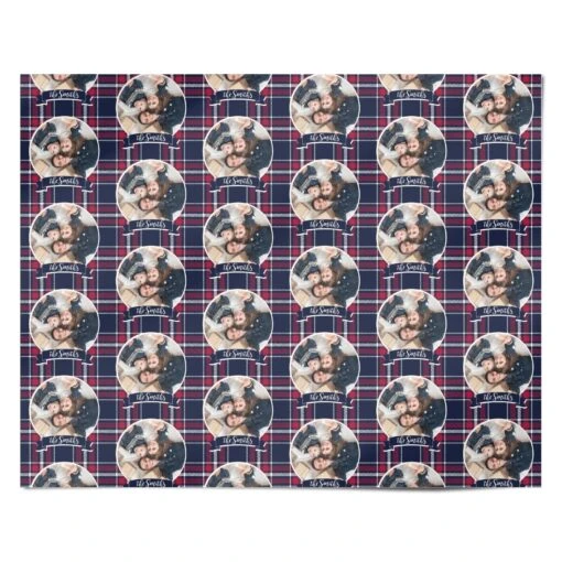 Tartan Christmas Photo Personalised Wrapping Paper - Image 4