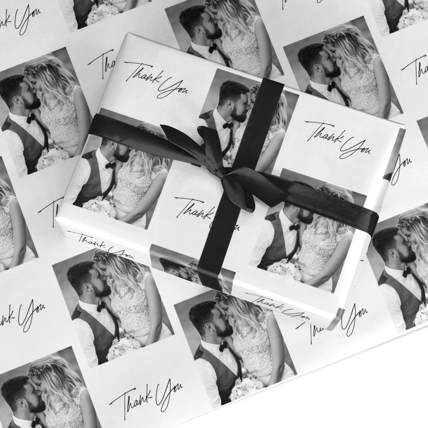 Wedding Photo 'Thank You' Print Wrapping Paper