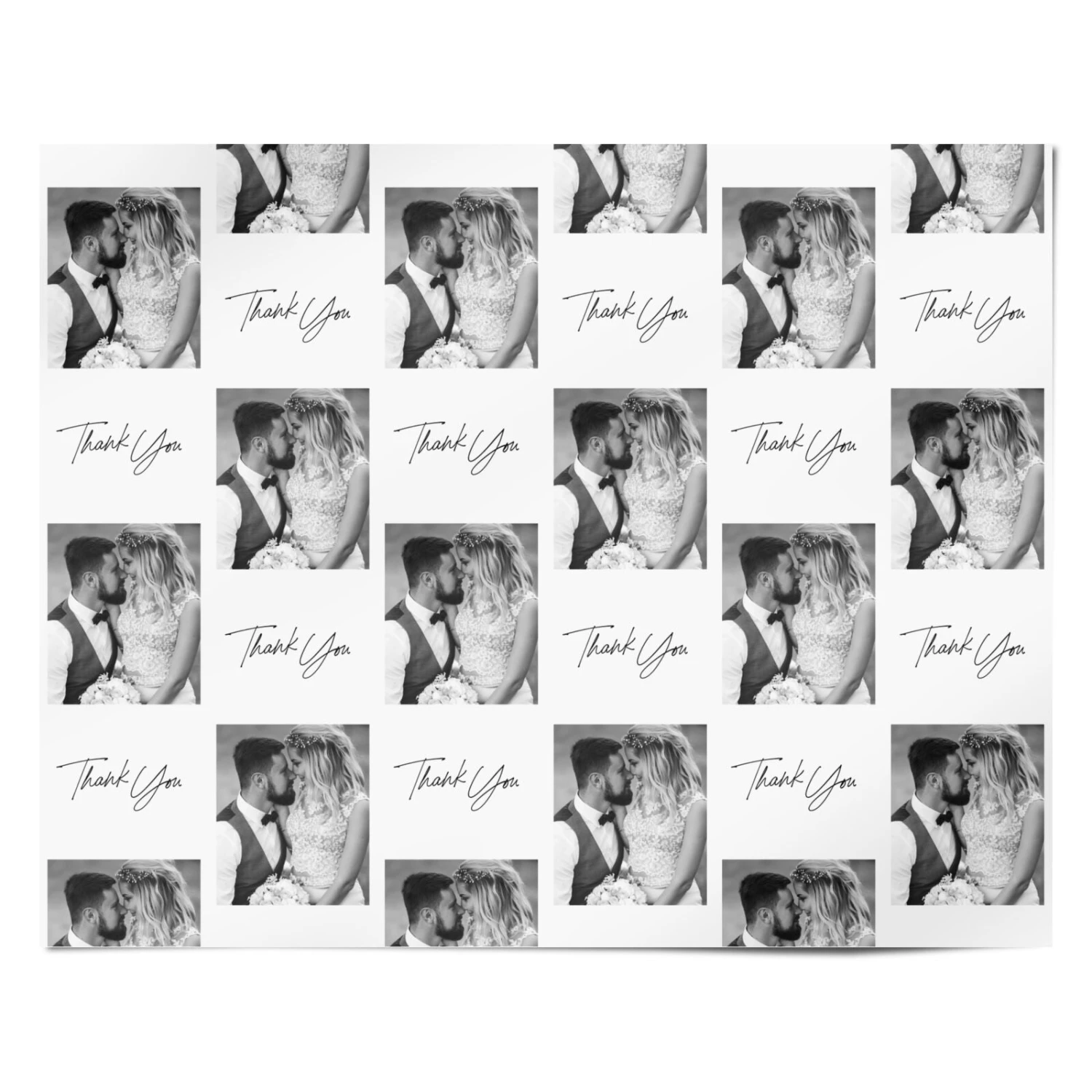 Wedding Photo 'Thank You' Print Wrapping Paper - Image 4