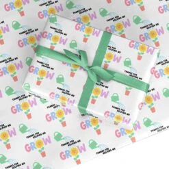 Thanks Helping Me Grow Wrapping Paper
