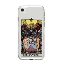 The Lovers Tarot Card IPhone Case -Wrap & Case Store The Lovers Tarot Card iPhone 8 Bumper Case on Silver iPhone