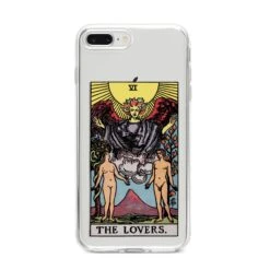 The Lovers Tarot Card IPhone Case -Wrap & Case Store The Lovers Tarot Card iPhone 8 Plus Bumper Case on Silver iPhone