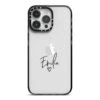 Transparent Black Handwritten Name IPhone Case -Wrap & Case Store Transparent Black Handwritten Name iPhone 14 Pro Max Black Impact Case on Silver phone