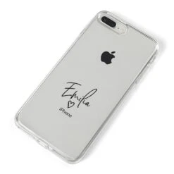 Transparent Black Handwritten Name IPhone Case -Wrap & Case Store Transparent Black Handwritten Name iPhone 8 Plus Bumper Case on Silver iPhone Alternative Image