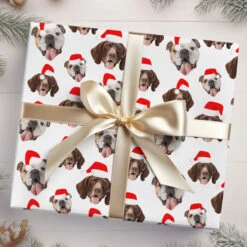 Two Dogs Personalised Christmas Photo Wrapping Paper