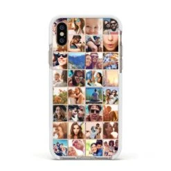 Ultimate Photo Montage Upload IPhone Case -Wrap & Case Store Ultimate Photo Montage Upload Apple iPhone Xs Impact Case White Edge on Gold Phone