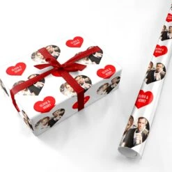 Valentines Day Photo Upload Wrapping Paper -Wrap & Case Store Valentines Day Photo Upload Personalised Wrapping Paper