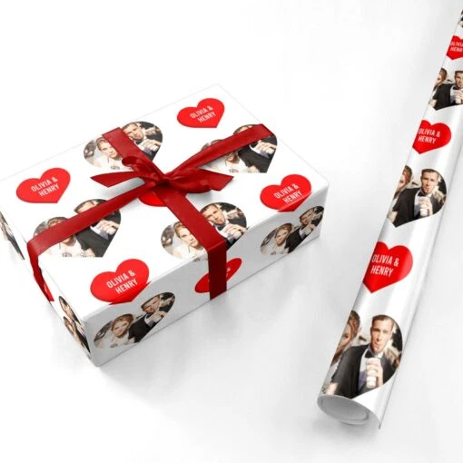 Valentines Day Photo Upload Wrapping Paper - Image 3