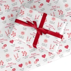 Valentines Day Relationship Icons Wrapping Paper