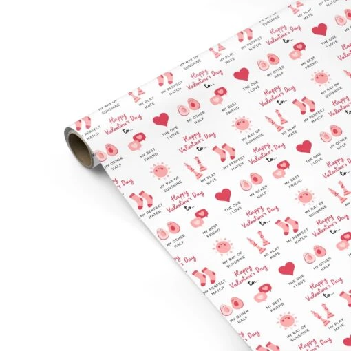 Valentines Day Relationship Icons Wrapping Paper - Image 2