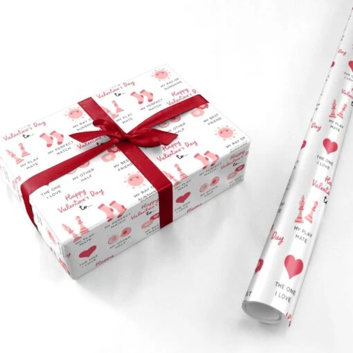 Valentines Day Relationship Icons Wrapping Paper - Image 3