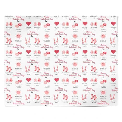 Valentines Day Relationship Icons Wrapping Paper - Image 4