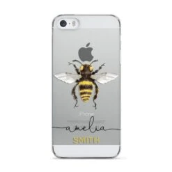 Watercolour Bee Personalised Name IPhone Case -Wrap & Case Store Watercolour Bee Personalised Name Apple iPhone 5 Case