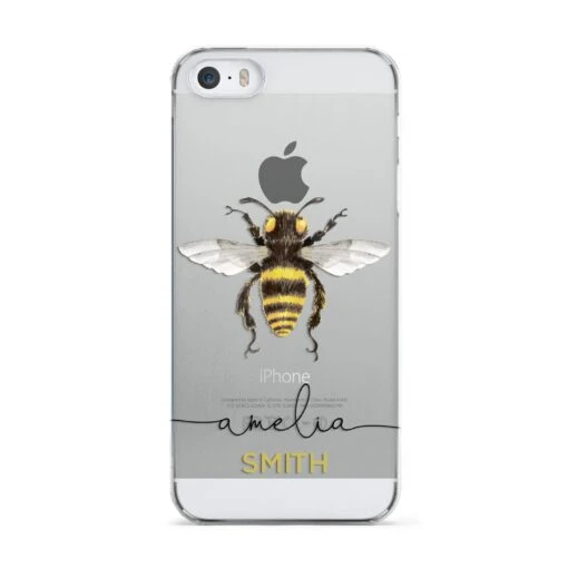 Watercolour Bee Personalised Name IPhone Case - Image 3