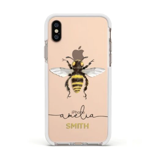 Watercolour Bee Personalised Name IPhone Case - Image 17
