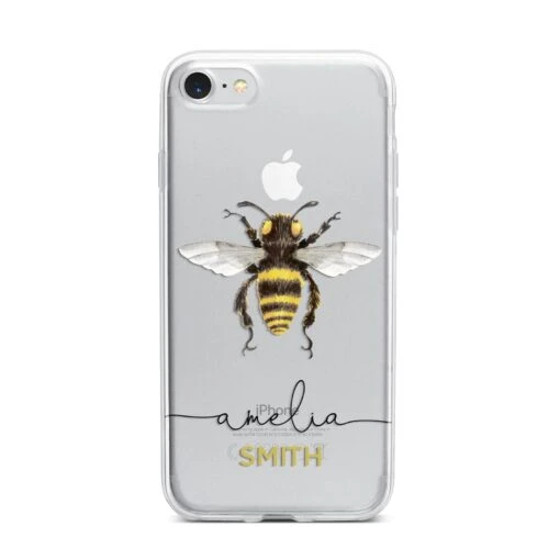 Watercolour Bee Personalised Name IPhone Case - Image 12