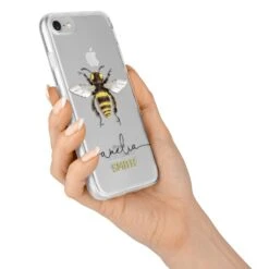 Watercolour Bee Personalised Name IPhone Case -Wrap & Case Store Watercolour Bee Personalised Name iPhone 7 Bumper Case on Silver iPhone Alternative Image