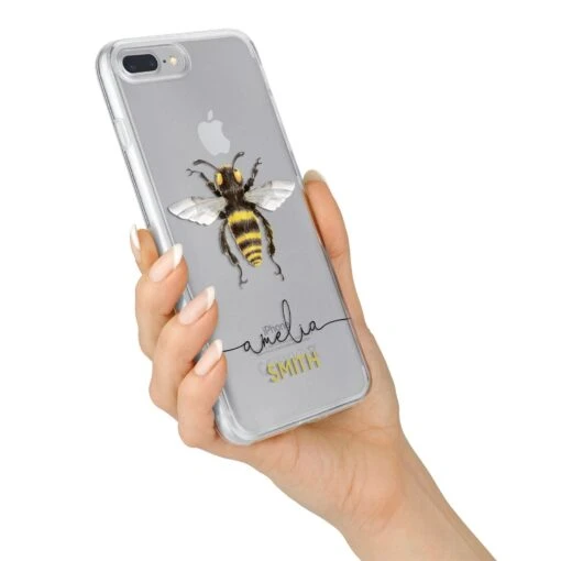 Watercolour Bee Personalised Name IPhone Case - Image 15