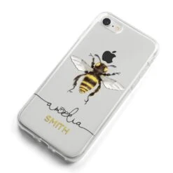 Watercolour Bee Personalised Name IPhone Case -Wrap & Case Store Watercolour Bee Personalised Name iPhone 8 Bumper Case on Silver iPhone Alternative Image