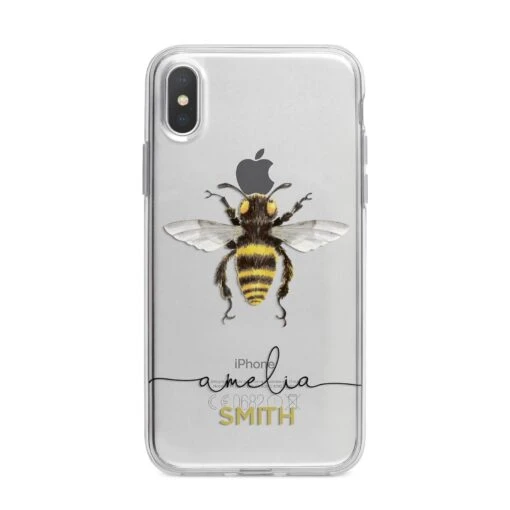 Watercolour Bee Personalised Name IPhone Case - Image 5